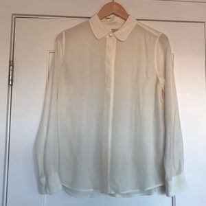 White silk everlane blouse